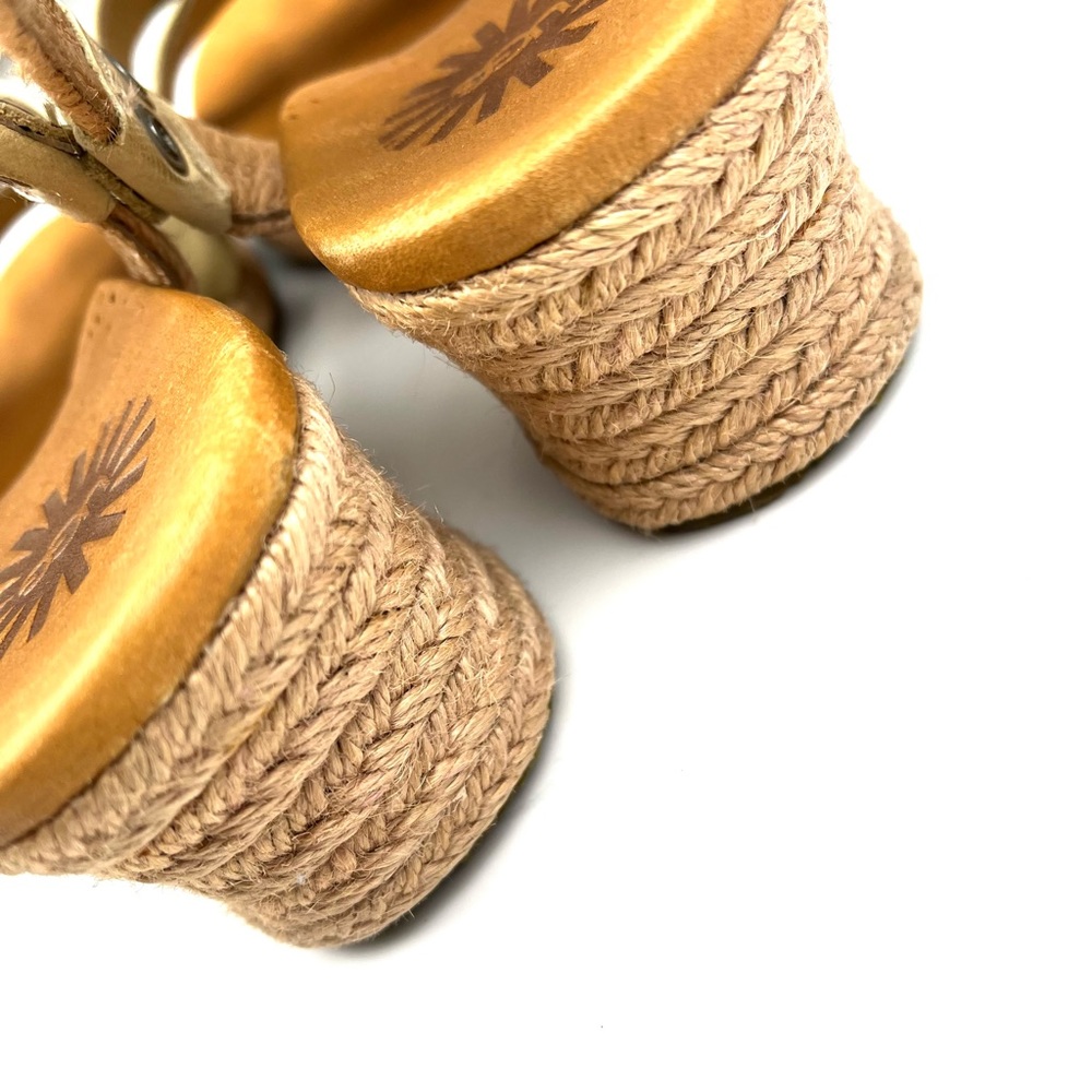 UGG Mairi Cream Tan Strappy Wedge Espadrille Sandals size 9 - Picture 7 of 10